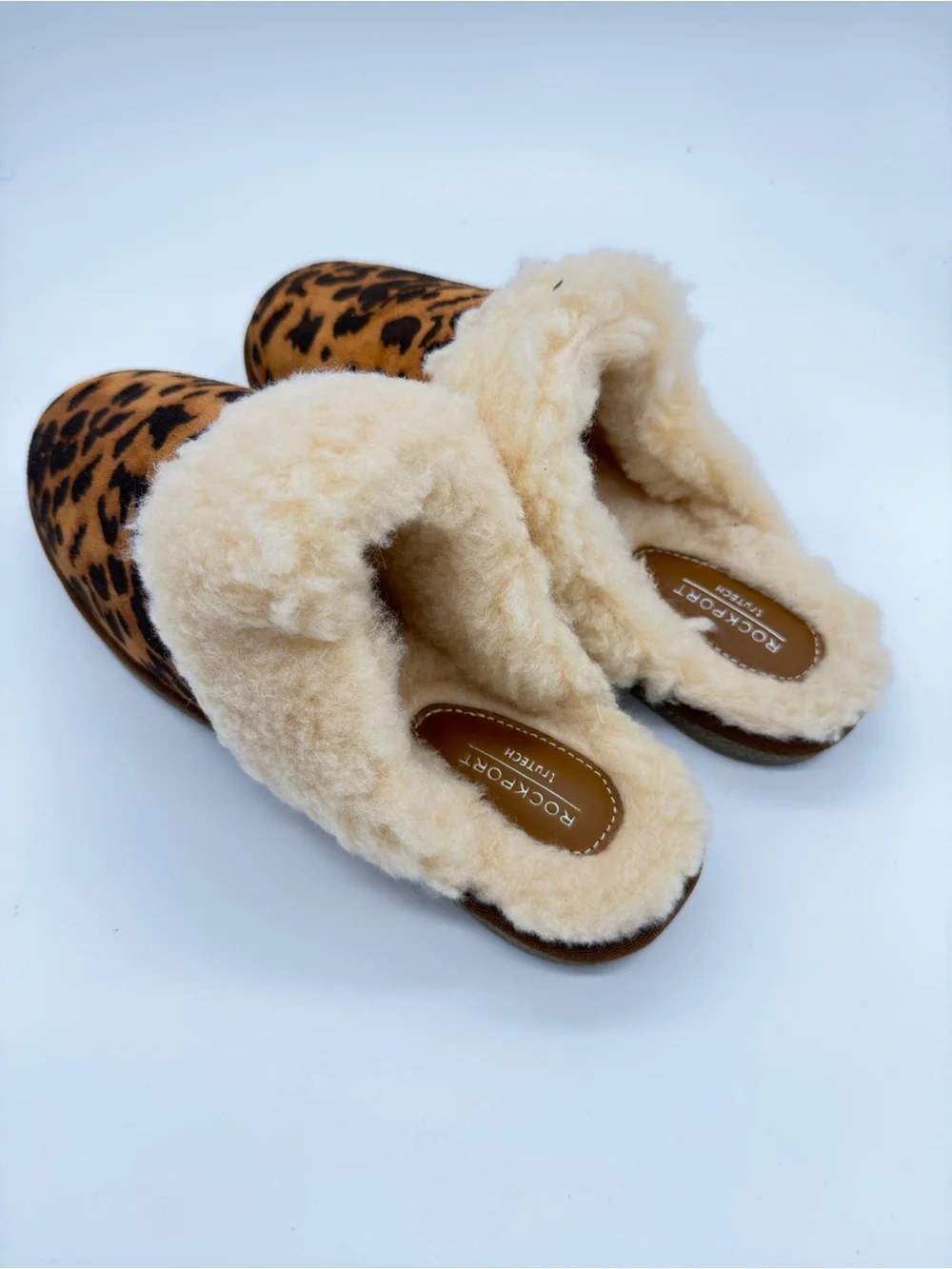 Rockport Leopard Print Faux Fur Lined Slip-On Flats - Brown/Tan/Black